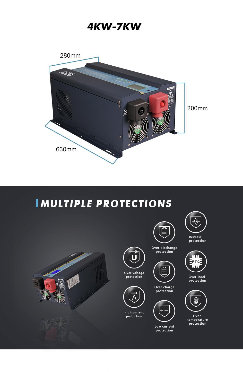power inverter 24v 220v 600w